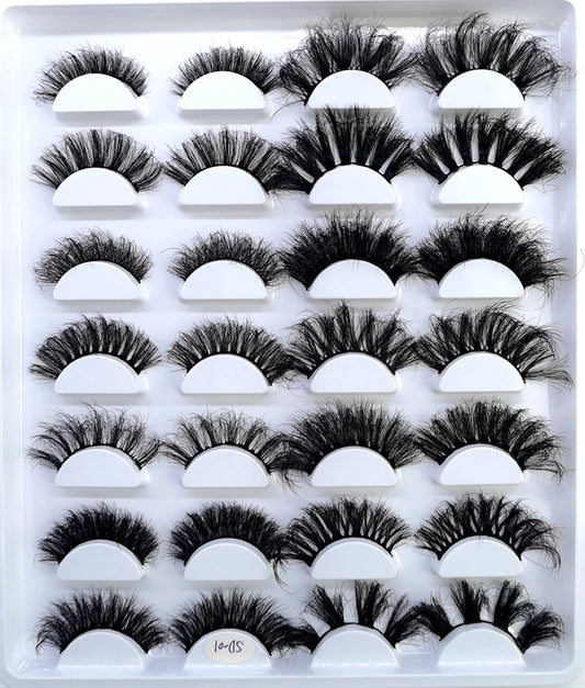 14 Pairs Eyelashes 25mm Faux Mink Eyelashes Long Lasting Fluffy Mink Lashes Dramatic Volume lashes